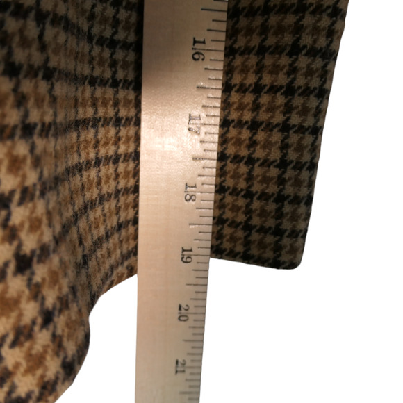Anne Klein Blazer Jacket Women 22W Brown Houndstooth Lined Pockets 100% Wool - Picture 8 of 11